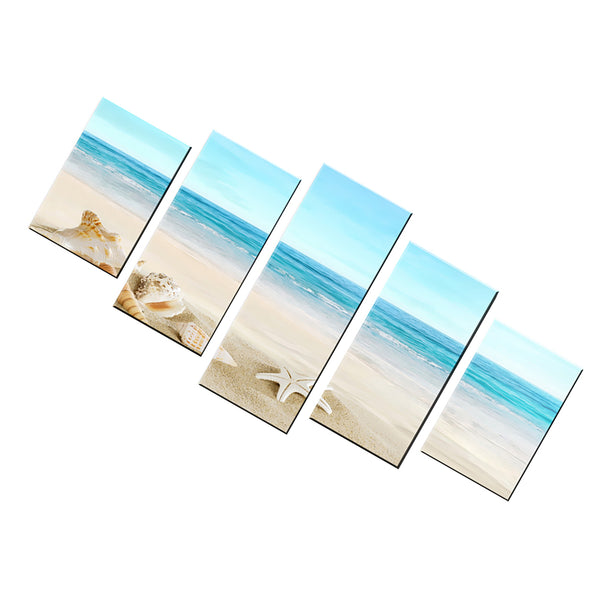 1 Set of 5PCS Assorted Size Modern Art Canvas Art Wall Painting Beach Print Charms Home Cafe Hotel Wall Decor Painting 40/60/80cm