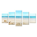 1 Set of 5PCS Assorted Size Modern Art Canvas Art Wall Painting Beach Print Charms Home Cafe Hotel Wall Decor Painting 40/60/80cm