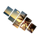 1 Set of 5PCS Assorted Size Canvas Art Wall Painting Coconut Tree Print Charms Home Cafe Hotel Wall Decor Painting 30/40/50cm