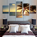 1 Set of 5PCS Assorted Size Canvas Art Wall Painting Coconut Tree Print Charms Home Cafe Hotel Wall Decor Painting 30/40/50cm