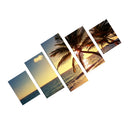 1 Set of 5PCS Assorted Size Canvas Art Wall Painting Coconut Tree Print Charms Home Cafe Hotel Wall Decor Painting 40/60/80cm