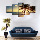 1 Set of 5PCS Assorted Size Canvas Art Wall Painting Coconut Tree Print Charms Home Cafe Hotel Wall Decor Painting 40/60/80cm