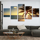 1 Set of 5PCS Assorted Size Canvas Art Wall Painting Coconut Tree Print Charms Home Cafe Hotel Wall Decor Painting 40/60/80cm