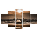 1 Set of 5PCS Assorted Size Modern Art Canvas Art Wall Painting Seaside Print Charms Home Cafe Hotel Wall Decor Painting 30/40/50cm