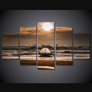 1 Set of 5PCS Assorted Size Modern Art Canvas Art Wall Painting Seaside Print Charms Home Cafe Hotel Wall Decor Painting 30/40/50cm