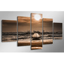1 Set of 5PCS Assorted Size Modern Art Canvas Art Wall Painting Seaside Print Charms Home Cafe Hotel Wall Decor Painting 40/60/80cm