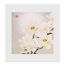 1 Set of 3PCS White Orchid Print Canvas Painting for Home Bedroom Cafe Hotel Room Wall Art Wall Decor Paintings 30cm