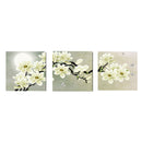 1 Set of 3PCS White Orchid Print Canvas Painting for Home Bedroom Cafe Hotel Room Wall Art Wall Decor Paintings 40cm