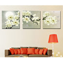1 Set of 3PCS White Orchid Print Canvas Painting for Home Bedroom Cafe Hotel Room Wall Art Wall Decor Paintings 40cm