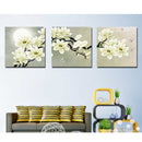 1 Set of 3PCS White Orchid Print Canvas Painting for Home Bedroom Cafe Hotel Room Wall Art Wall Decor Paintings 40cm