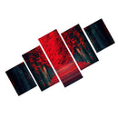 1 Set of 5PCS Red Forest Print Canvas Painting for Home Bedroom Cafe Hotel Room Wall Art Wall Decor Paintings 40/60/80cm