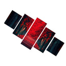 1 Set of 5PCS Red Forest Print Canvas Painting for Home Bedroom Cafe Hotel Room Wall Art Wall Decor Paintings 40/60/80cm