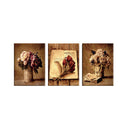 1 Set of 3PCS Table Bouquet Print Canvas Painting for Home Bedroom Cafe Hotel Room Wall Art Wall Decor Paintings 40cm