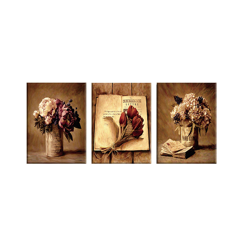 1 Set of 3PCS Table Bouquet Print Canvas Painting for Home Bedroom Cafe Hotel Room Wall Art Wall Decor Paintings 40cm