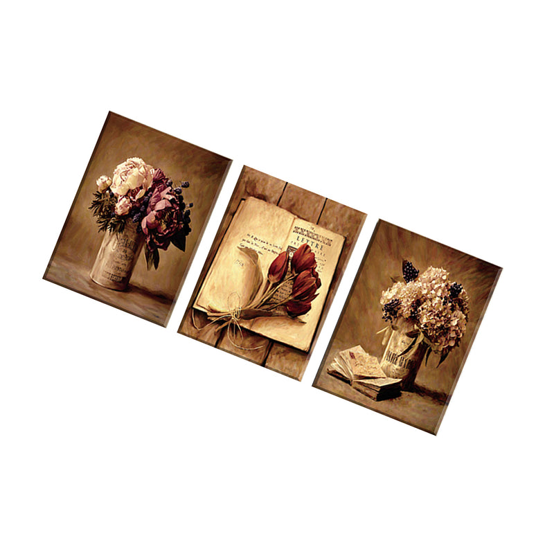 1 Set of 3PCS Table Bouquet Print Canvas Painting for Home Bedroom Cafe Hotel Room Wall Art Wall Decor Paintings 40cm