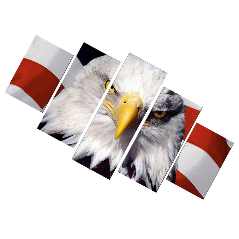 1 Set of 5PCS Canvas Painting for Home Bedroom Cafe Hotel Room Wall Art Wall Decor Paintings Eagle Print Charms 30/40/50cm