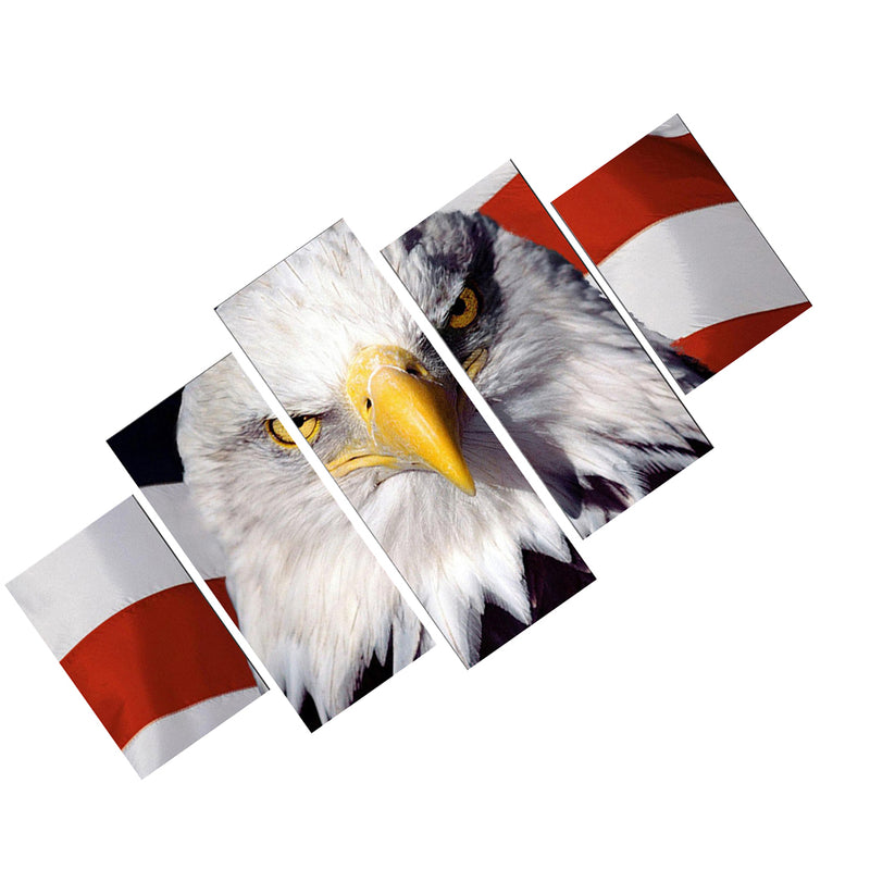 1 Set of 5PCS Canvas Painting for Home Bedroom Cafe Hotel Room Wall Art Wall Decor Paintings Eagle Print Charms 40/60/80cm