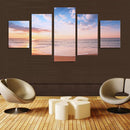 1 Set of 5PCS Canvas Painting for Home Bedroom Cafe Hotel Room Wall Art Wall Decor Paintings Beach Sunrise Print Charms 30/40/50cm