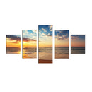 1 Set of 5PCS Canvas Painting for Home Bedroom Cafe Hotel Room Wall Art Wall Decor Paintings Beach Sunrise Print Charms 40/60/80cm