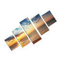 1 Set of 5PCS Canvas Painting for Home Bedroom Cafe Hotel Room Wall Art Wall Decor Paintings Beach Sunrise Print Charms 40/60/80cm