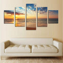 1 Set of 5PCS Canvas Painting for Home Bedroom Cafe Hotel Room Wall Art Wall Decor Paintings Beach Sunrise Print Charms 40/60/80cm