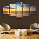 1 Set of 5PCS Canvas Painting for Home Bedroom Cafe Hotel Room Wall Art Wall Decor Paintings Beach Sunrise Print Charms 40/60/80cm