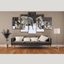 1 Set of 5PCS Canvas Painting for Home Bedroom Cafe Hotel Room Wall Art Wall Decor Paintings Wolves Print Charms 30/40/50cm