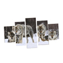 1 Set of 5PCS Canvas Painting for Home Bedroom Cafe Hotel Room Wall Art Wall Decor Paintings Wolves Print Charms 30/40/50cm