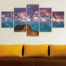 1 Set of 5PCS Canvas Painting for Home Bedroom Cafe Hotel Room Wall Art Wall Decor Paintings Mountain Print Charms 20*30/40/50cm