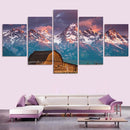 1 Set of 5PCS Canvas Painting for Home Bedroom Cafe Hotel Room Wall Art Wall Decor Paintings Mountain Print Charms 20*30/40/50cm