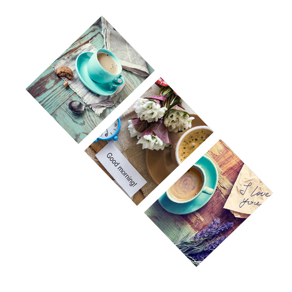 1 Set of 3PCS Canvas Painting for Home Bedroom Cafe Hotel Room Wall Art Wall Decor Paintings Coffee Life Print Charms 30*30cm