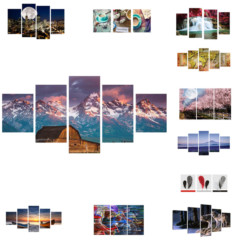 1 Set of 5PCS Canvas Painting for Home Bedroom Cafe Hotel Room Wall Art Wall Decor Paintings World Map Print Charms 20*30/40/50cm