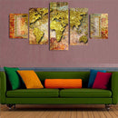1 Set of 5PCS Canvas Painting for Home Bedroom Cafe Hotel Room Wall Art Wall Decor Paintings World Map Print Charms 30*40/60/80cm