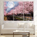 1 Set of 3PCS Canvas Painting for Home Bedroom Cafe Hotel Room Wall Art Wall Decor Paintings Cherry Blossom Print Charms 40*60cm