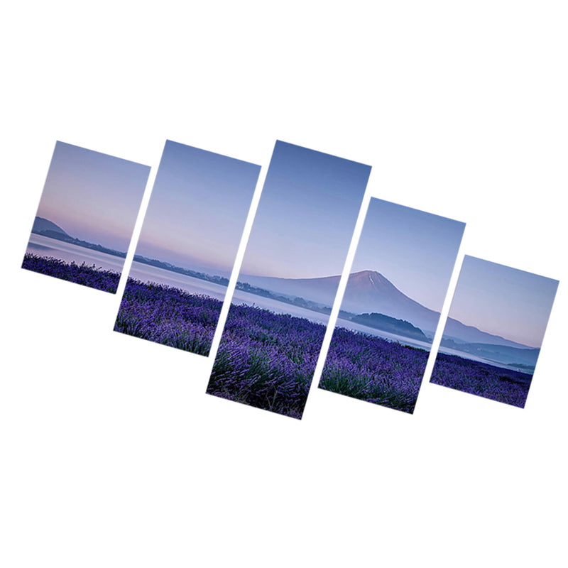 1 Set of 5PCS Canvas Painting for Home Bedroom Cafe Hotel Room Wall Art Wall Decor Paintings Lavender Print Charms 20*30/40/50cm