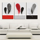 1 Set of 3PCS Canvas Painting for Home Bedroom Cafe Hotel Room Wall Art Wall Decor Paintings Feather Print Charms 40*60cm