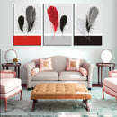 1 Set of 3PCS Canvas Painting for Home Bedroom Cafe Hotel Room Wall Art Wall Decor Paintings Feather Print Charms 40*60cm