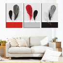 1 Set of 3PCS Canvas Painting for Home Bedroom Cafe Hotel Room Wall Art Wall Decor Paintings Feather Print Charms 40*60cm