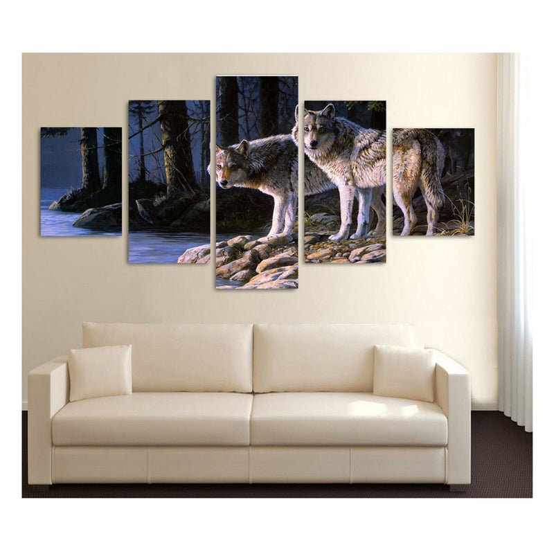 1 Set of 5PCS Canvas Painting for Home Bedroom Cafe Hotel Room Wall Art Wall Decor Paintings Animal Print Charms 30*40/60/80cm