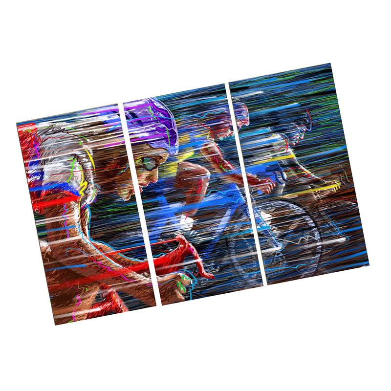 1 Set of 3PCS Canvas Painting for Home Bedroom Cafe Hotel Room Wall Art Wall Decor Paintings Bicycle Race Print Charms 40*60cm