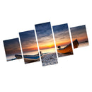 1 Set of 5PCS Canvas Painting for Home Bedroom Cafe Hotel Room Wall Art Wall Decor Paintings Beach Scenery Print Charms 30x40/60/80cm