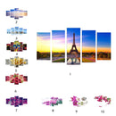 1 Set of 5PCS Canvas Painting for Home Bedroom Cafe Hotel Room Wall Art Wall Decor Paintings Eiffel Tower Print Charms 30/40/50cm