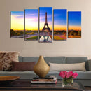 1 Set of 5PCS Canvas Painting for Home Bedroom Cafe Hotel Room Wall Art Wall Decor Paintings Eiffel Tower Print Charms 30/40/50cm