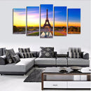1 Set of 5PCS Canvas Painting for Home Bedroom Cafe Hotel Room Wall Art Wall Decor Paintings Eiffel Tower Print Charms 40/60/80cm