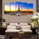 1 Set of 5PCS Canvas Painting for Home Bedroom Cafe Hotel Room Wall Art Wall Decor Paintings Eiffel Tower Print Charms 40/60/80cm
