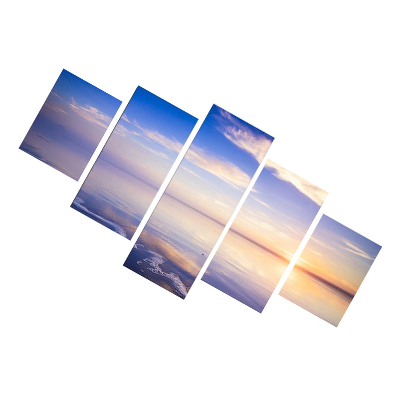 1 Set of 5PCS Canvas Painting for Home Bedroom Cafe Hotel Room Wall Art Wall Decor Paintings Seaside View Print Charms 30/40/50cm