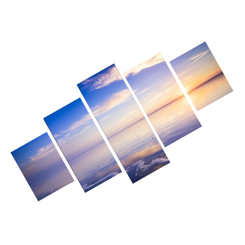 1 Set of 5PCS Canvas Painting for Home Bedroom Cafe Hotel Room Wall Art Wall Decor Paintings Seaside View Print Charms 30/40/50cm