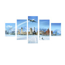 1 Set of 5PCS Canvas Painting for Home Bedroom Cafe Hotel Room Wall Art Wall Decor Paintings Building Print Charms 30/40/50cm