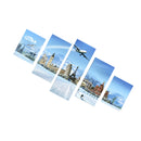 1 Set of 5PCS Canvas Painting for Home Bedroom Cafe Hotel Room Wall Art Wall Decor Paintings Building Print Charms 30/40/50cm