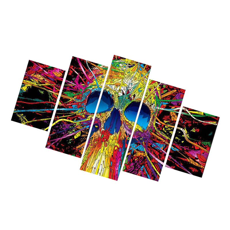 1 Set of 5PCS Canvas Painting for Home Bedroom Cafe Hotel Room Wall Art Wall Decor Paintings Gothic Skull Print Charms 40/60/80cm